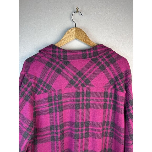 Soft Surroundings Women's Size 1X Paramount Plaid Dress Pink And Gray Cozy Soft - Picture 9 of 10